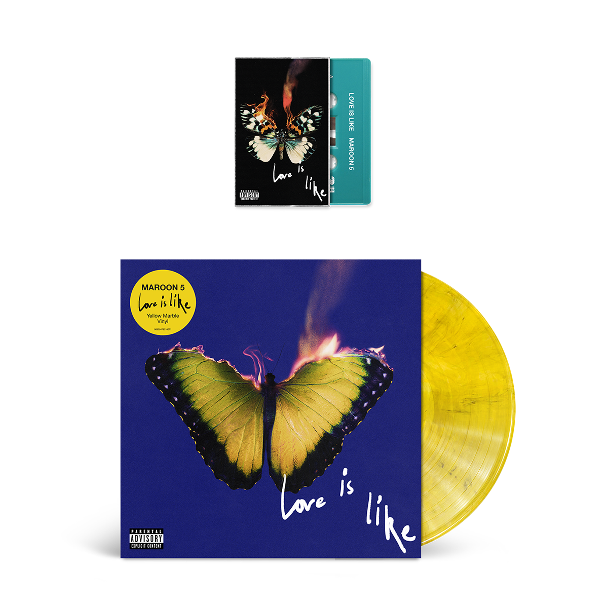 Love Is Like Yellow LP + Blue Cassette Bundle