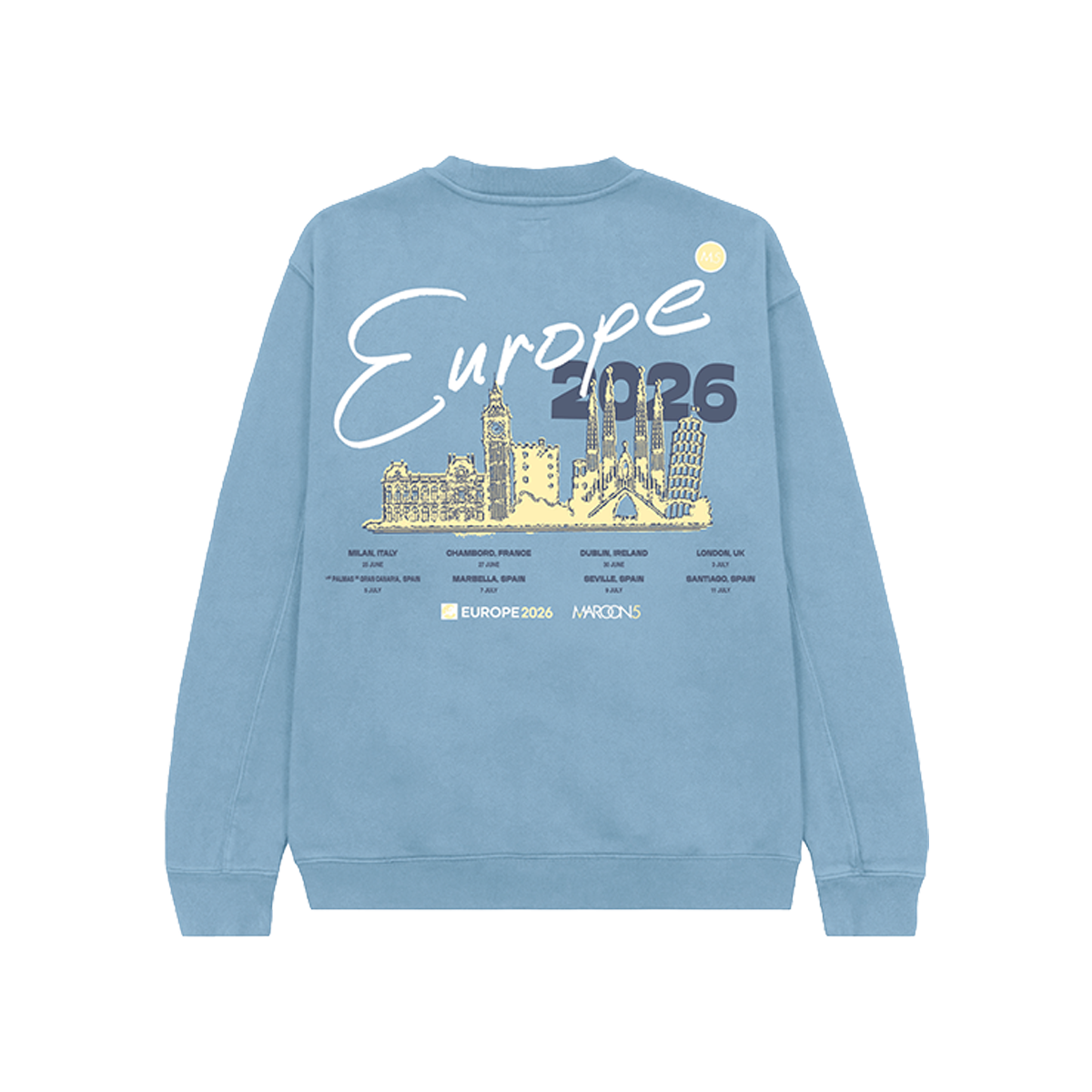 Love Is Like Europe 2026 Tour Crewneck back