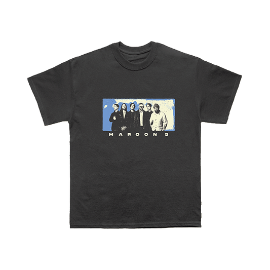 Black t-shirt with a graphic of a band and 'Maroon 5' text 